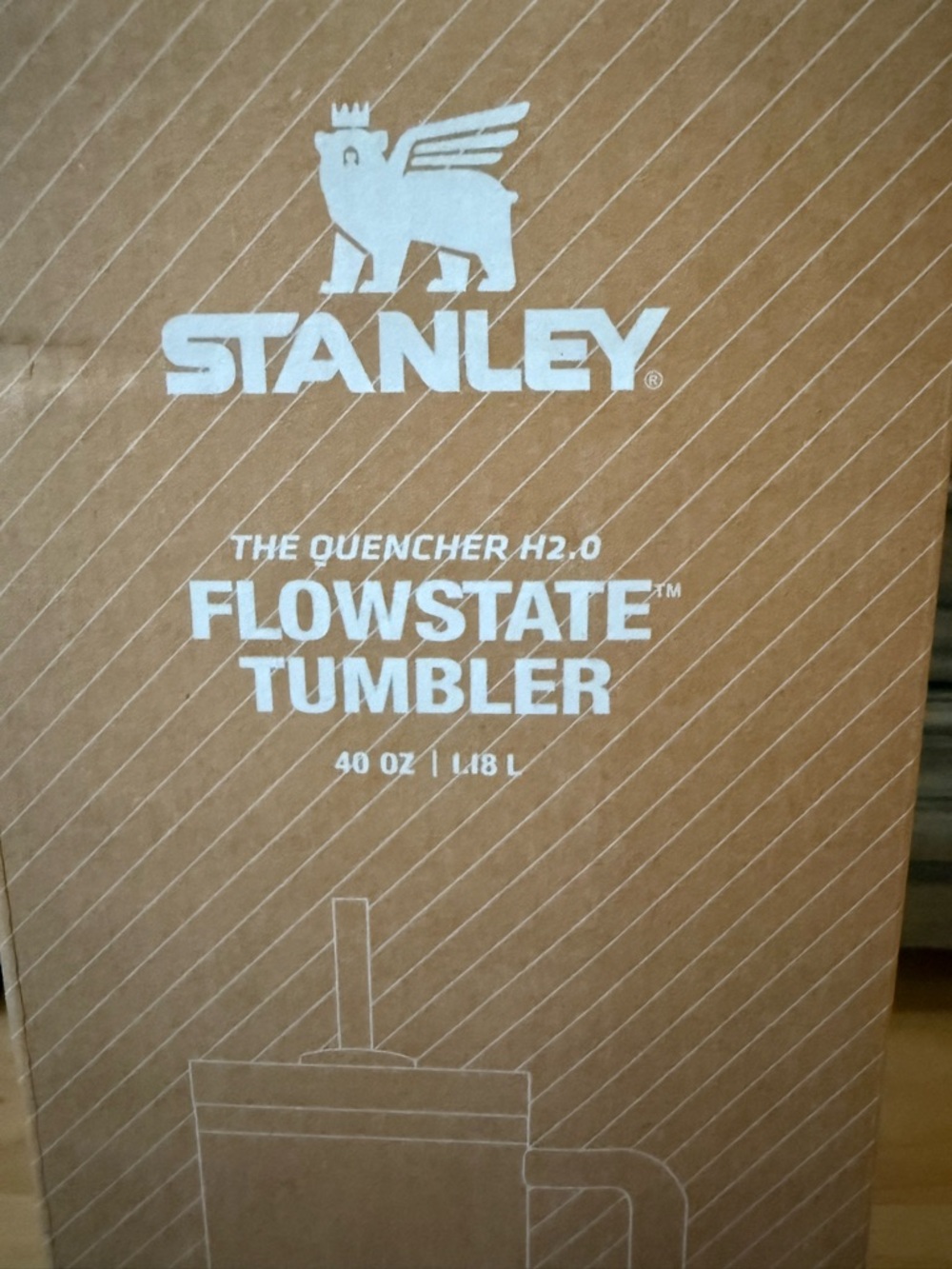 Stanley Insulated Bottle 40oz  in Light Blue with Kraft Gift Box - Picture 5 of 8